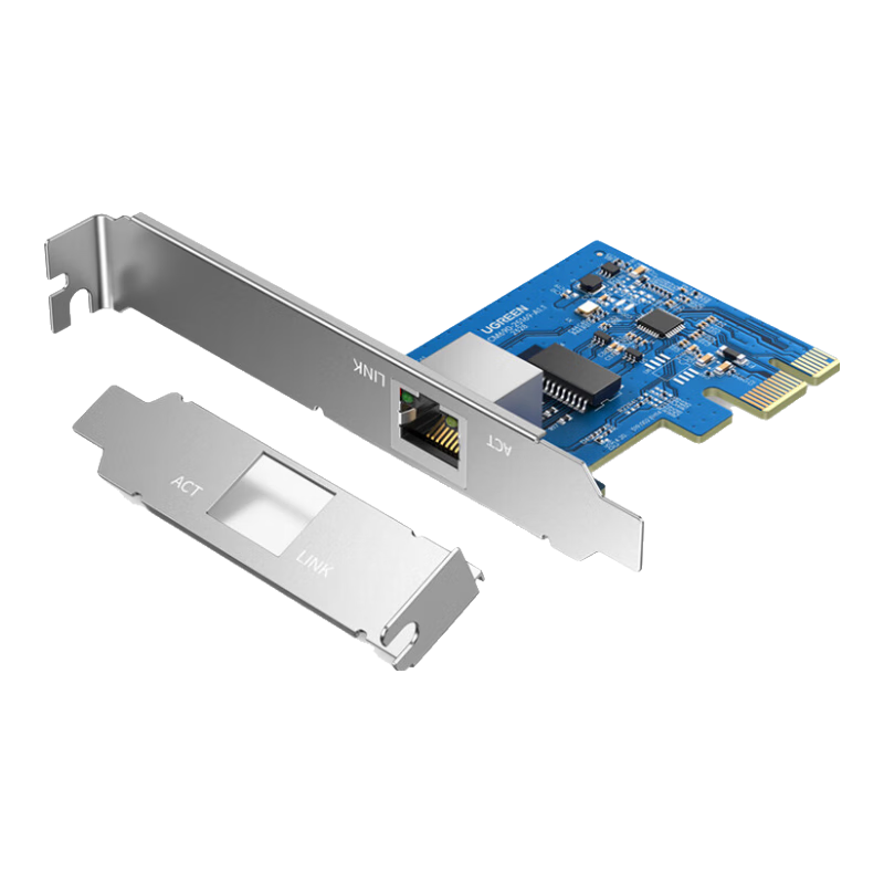 UGREEN PCI-E to 2.5G Wired Network Card, Desktop Computer NAS Server Built-In Ethernet, Adaptive Gigabit Wired Network Card, RJ45 Network Port High-Speed Expansion Card