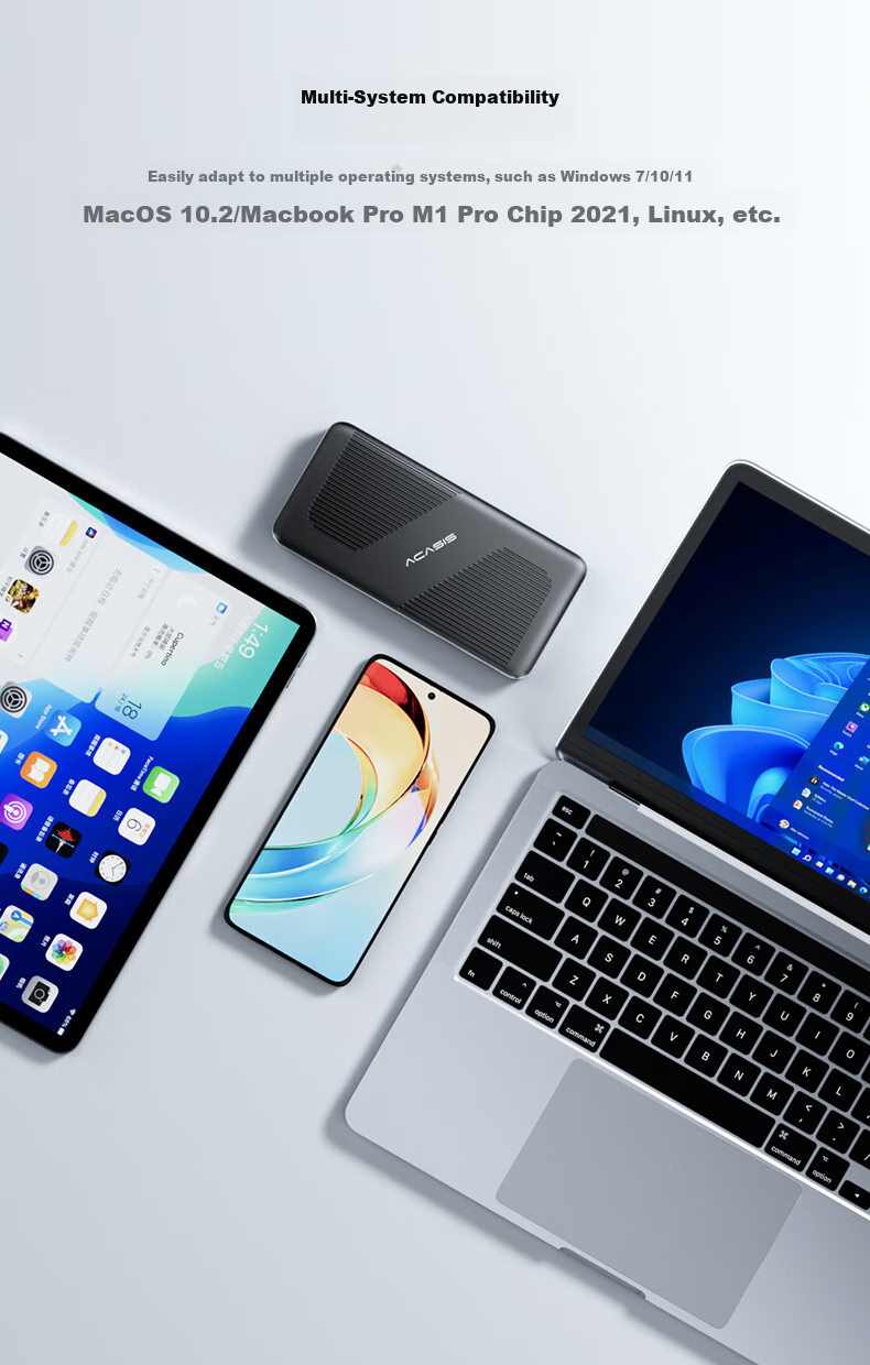 Acasis USB4 Expansion Dock, Desktop Hub, Ultra HD 8K Triple Display, Dual Output, Desktop Office Expansion Dock, Thunderbolt Compatible with Apple And Huawei, for Laptops, DS-9003 23