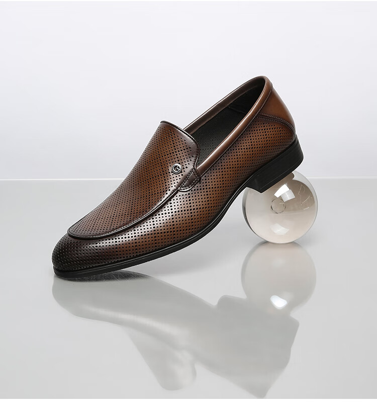 Goldlion Men's Loafers, Perforated Breathable Sandals, Business Casual Shoes G580420170AAD Black Size 41 17