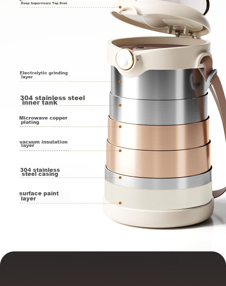 YEEHOO Insulated Food Container for Pregnant Women And New Mothers, Soup Warmer, Baby Food Container, Three-Layer Insulated Drink Box, 316 Stainless Steel Takeaway Thermos 13