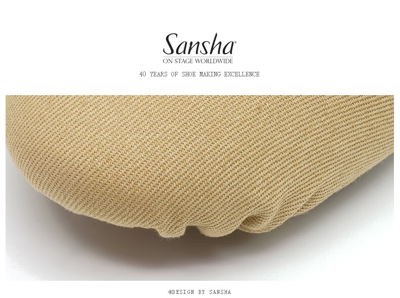 Sansha Women's Ballet Dance Practice Shoes, Soft Elastic Fabric with Two Pieces of Sole, Cat Paw Shoes for Exams, 76E, Sand Color, Size 39 9