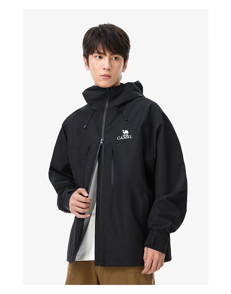 CAMEL Outdoor Hardshell Jacket, Single-Layer Lightweight Windproof And Storm-Proof Mountaineering Coat, Size M 23
