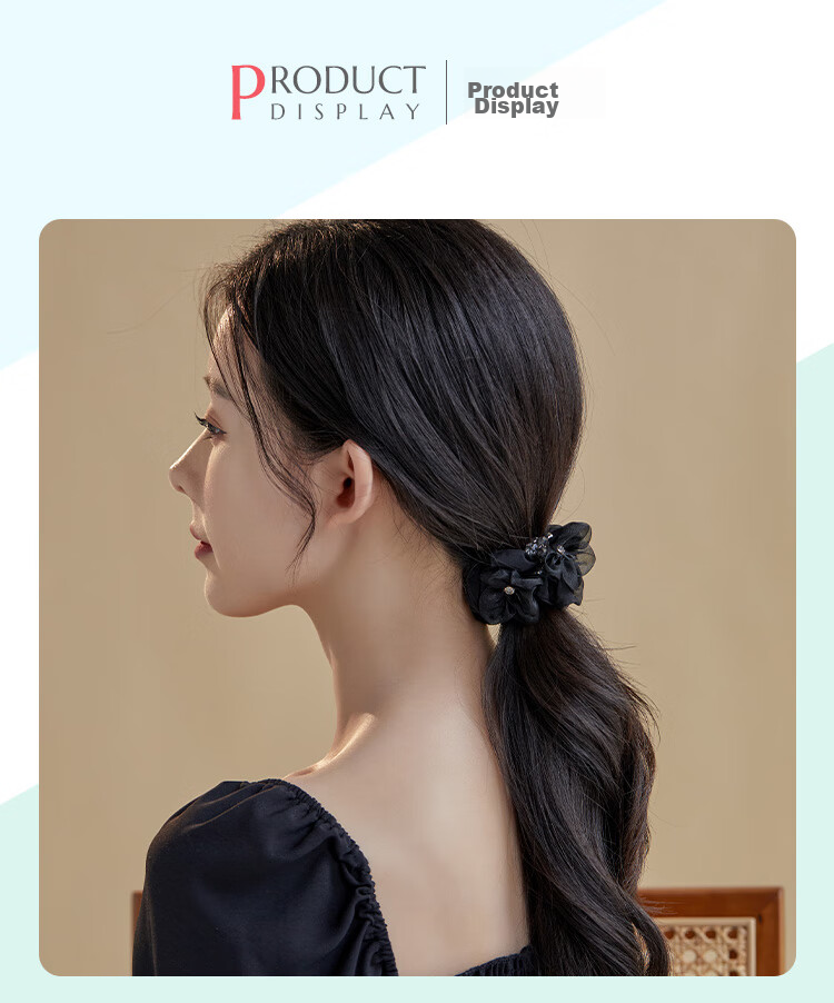 CHIMERA 2-Piece Hair Ties, Flower-Shaped Hair Bands, Bun Holders, Ponytail Holders, Hair Accessories, Elastic Bands for Women, Mid-Autumn Festival Gift 4