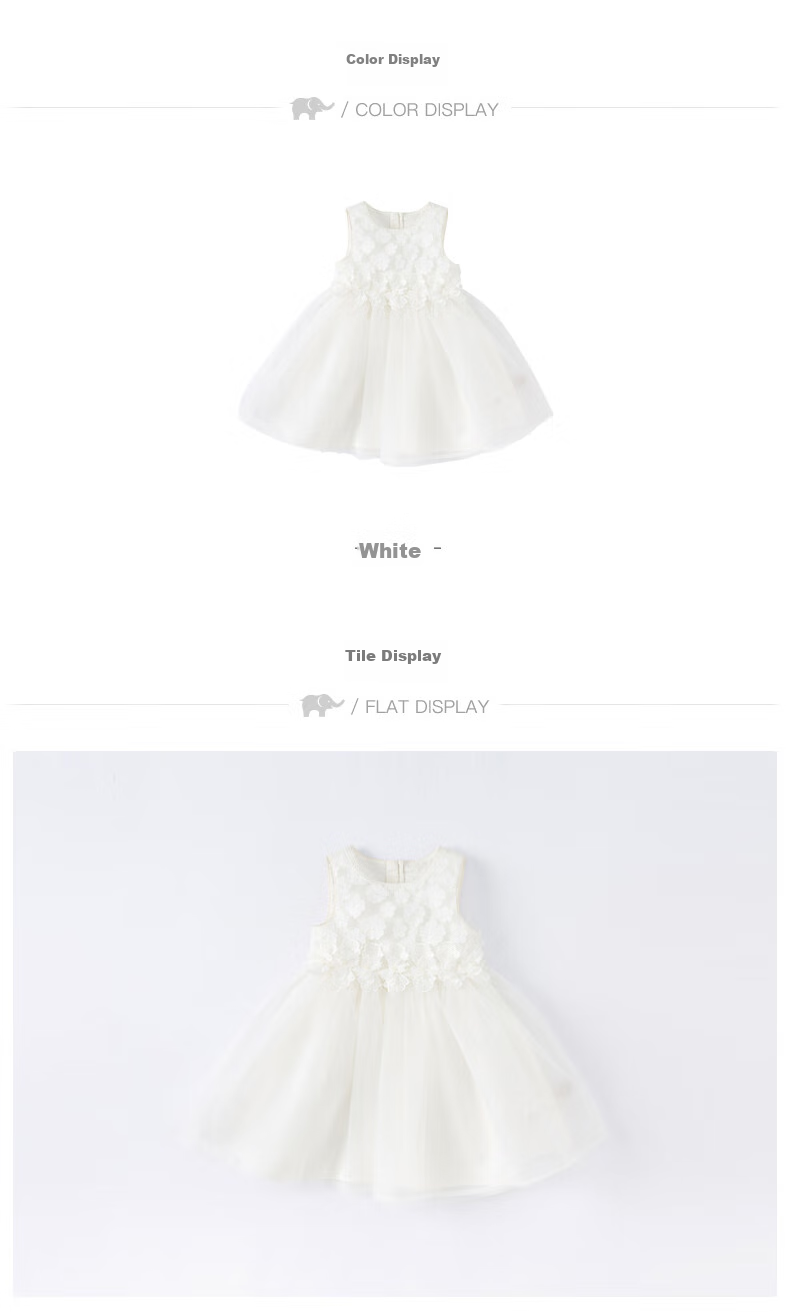 DAVE & BELLA Girls' Summer White Dress Tulle Princess Dress Baby Birthday Dress 5