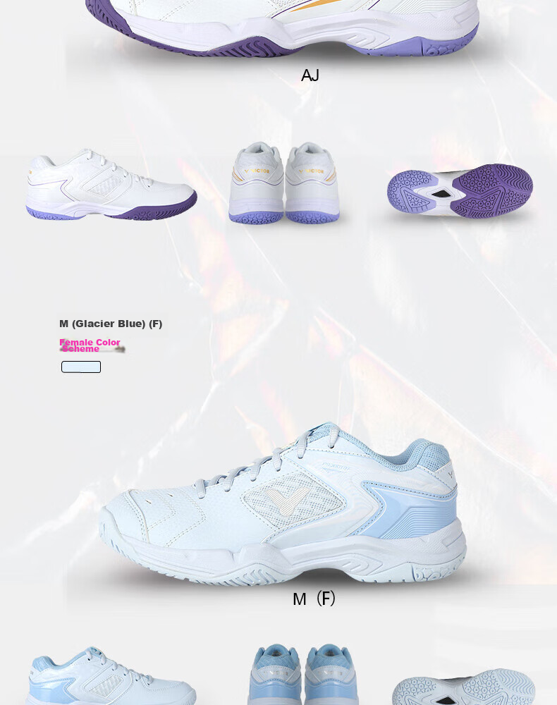VICTOR Breathable Lightweight Comfortable Non-Slip High Elastic Stable Badminton Shoes P9200TDF/LI (Pink/Warm White) Size 36 6