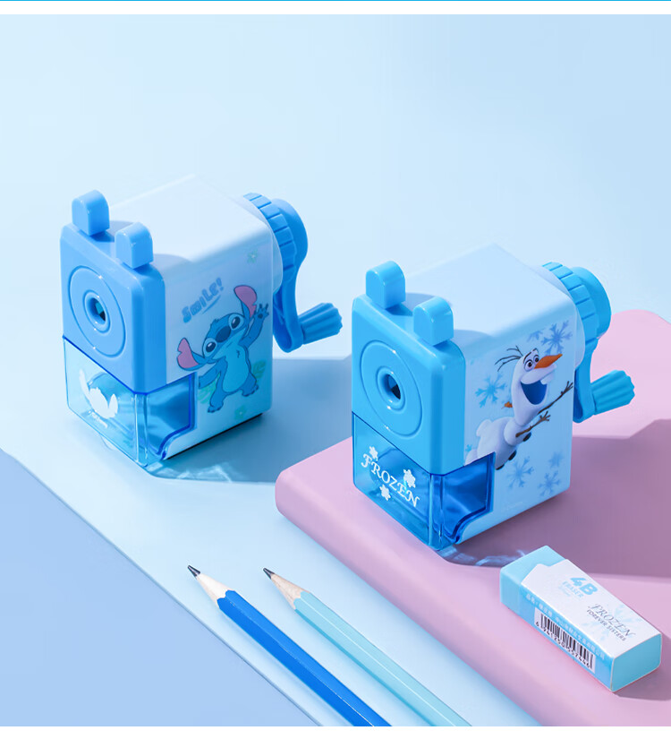 Disney Elementary School Pencil Sharpener, Simple Hand-Cranked Pencil Sharpener/Sharpener Blade/Sharpening Wheel, Portable Children's Pencil Sharpener Graduation Gift Elsa 14
