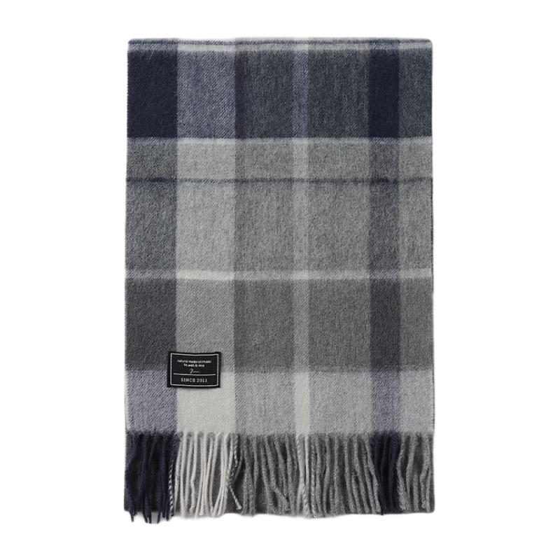 JIUMU Pure Wool Scarf for Men, Autumn And Winter Warm Neck Warmer, Gift for Men, Fathers, Mid-Autumn Festival, Birthday Present, Gift Box Packaging