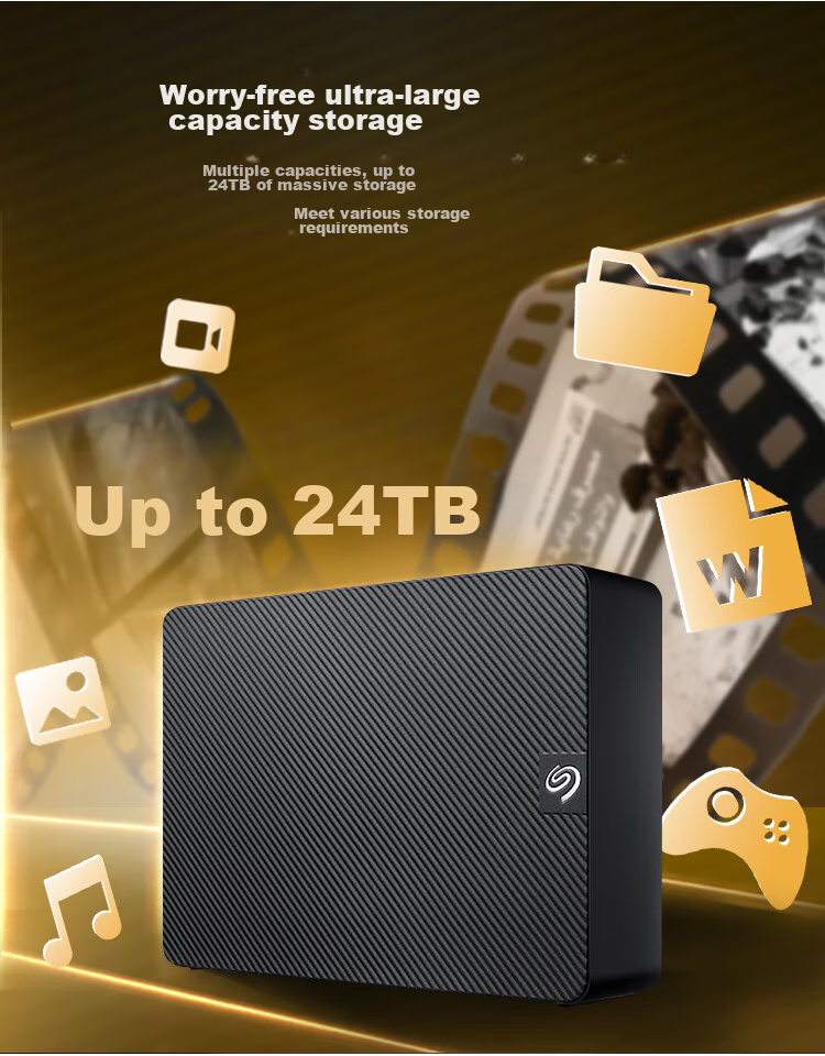 SEAGATE Desktop Portable Hard Drive, 8TB SEAGATE Ruiyi, 3.5-Inch Mechanical Hard Drive, Black, Compatible with MAC, Large Capacity External Storage, Original Data Recovery Service 4