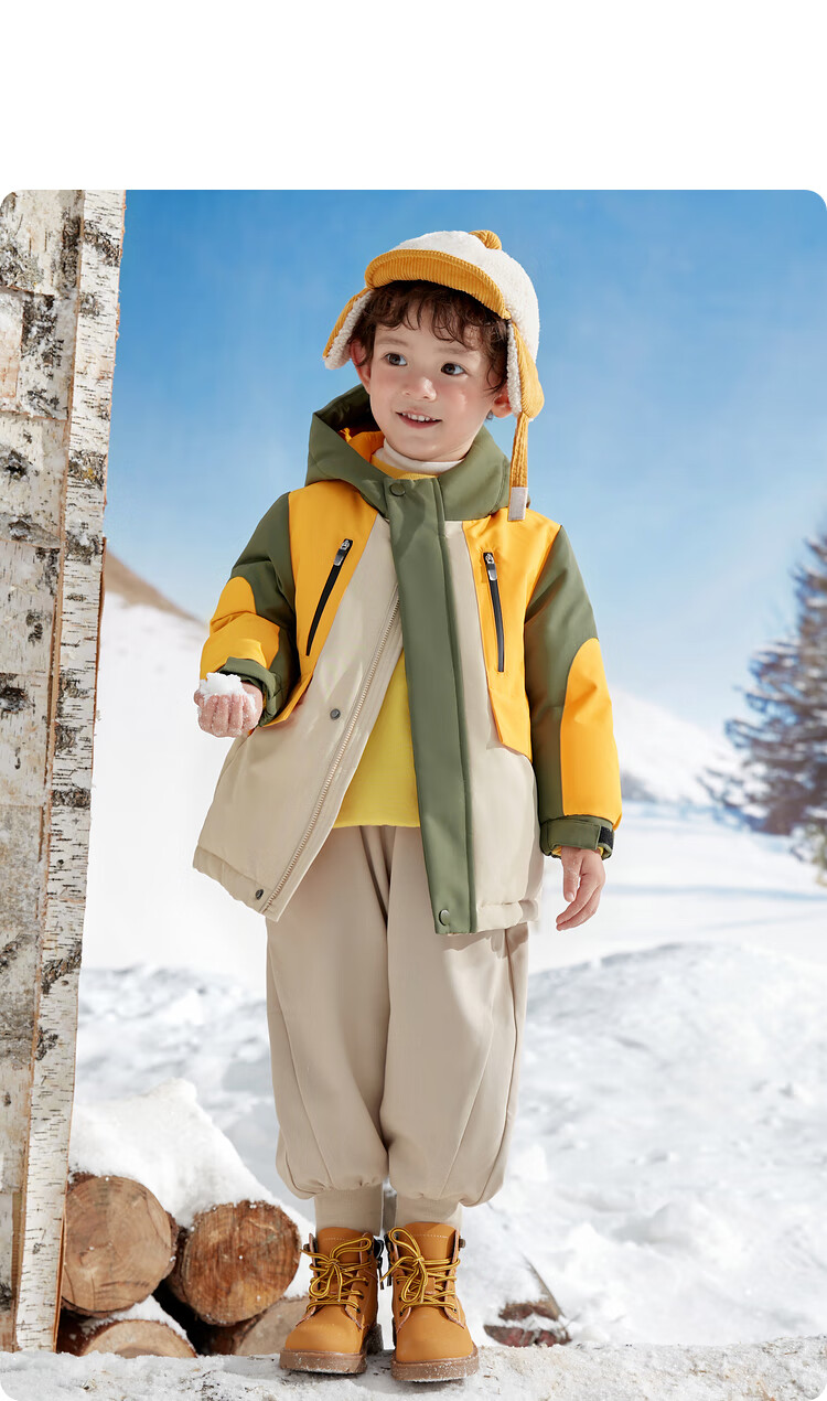 BALABALA Children's down Jacket for Girls And Boys, Winter Hooded Coat, Warm Outerwear, Outdoor Thickened 35