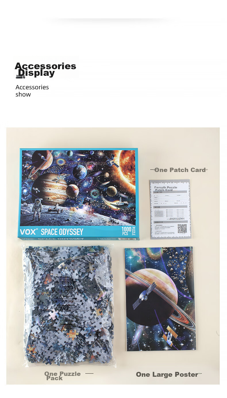 VOX Adult Puzzle, 1000 Pieces, Starry Sky Travel to The Moon, Space Moon Decompression, High Difficulty Puzzle, Birthday Gift 14