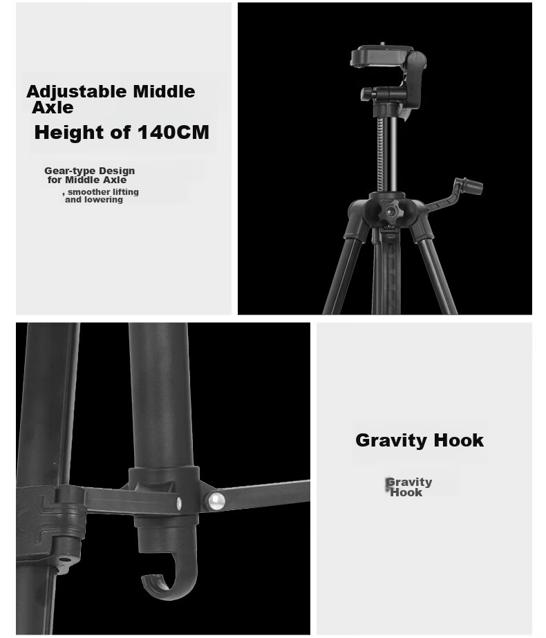 XIAOYEREN Tripod Stand for DSLR Cameras And Smartphones, Portable Aluminum Alloy Fishing Light Stabilizer Tripod for Photography And Live Streaming 10