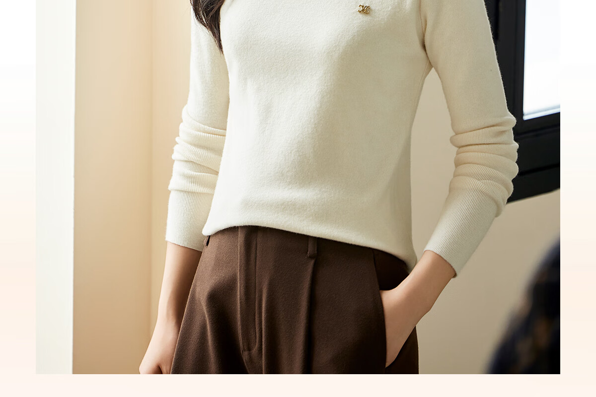 Taxiang Women's Semi-Turtleneck Knit Sweater, Autumn And Winter Inner Layering Solid Color Slim-Fit Pullover Sweater T143Z3040 5