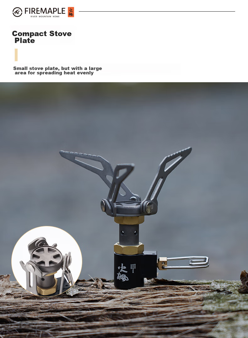 FIRE-MAPLE Yellowjacket 300T Mini Stove Head Integrated Titanium Gas Stove, Outdoor BC Hiking Mountaineering Lightweight Portable Camping Equipment 5