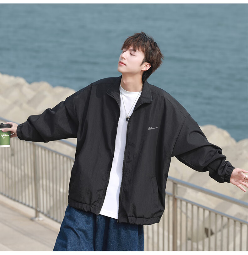 Warrior Men's Winter Fleece-Lined Jacket, Casual Warm Coat, Outdoor Windproof Versatile Menswear, Black XL 7