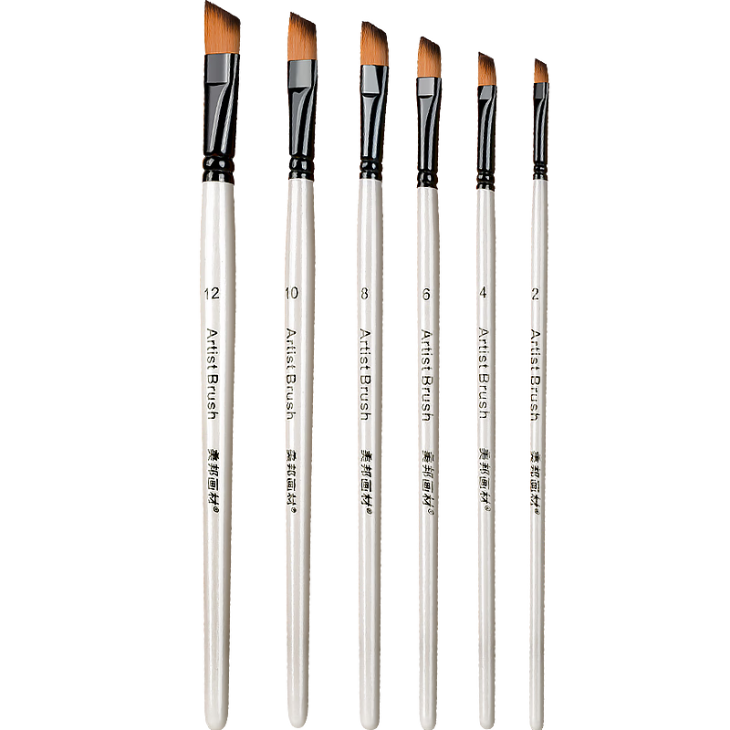 BGI-WAPM Angled Brush Set for Art, Gouache And Acrylic Painting, Professional Art Exam Brushes for Art Students, Color Painting Brushes, Children's Drawing Tools, Nylon Brushes with Long Handle, Sketching, Marker Drawing