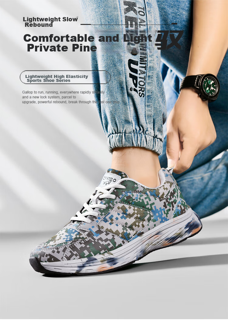CARTELO Men's Shoes, Camouflage Rubber Shoes, Autumn And Winter Casual Sports Training Military Training Outdoor Running Hiking Mountaineering Tourism Soft-Soled 1