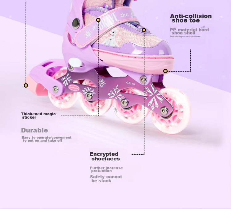 Disney Ice Skates for Children, Adjustable Professional Roller Skates for Boys And Girls Beginners, Birthday Gift 11
