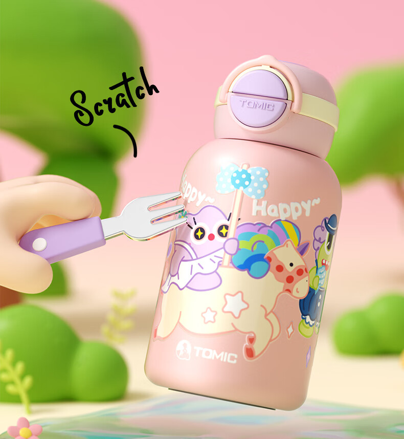TOMIC Pure Titanium Insulated Cup, Antibacterial Student Mug, Outdoor Children's Cup, Kindergarten School Cup with Straw, Gift for Girls on National Day 34