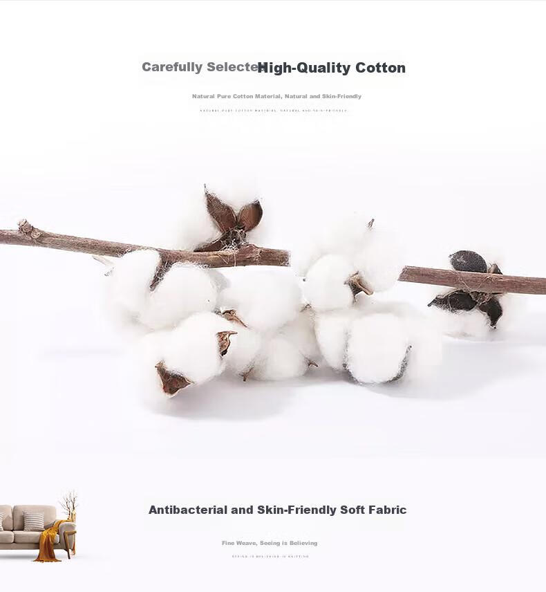 Hengyuanxiang Antibacterial Pure Cotton Pillowcase, 100% Cotton Pillow Cover, Single Pack, for Home Use, All Seasons, Pillow Case, Skin Pillow, Large Size 4