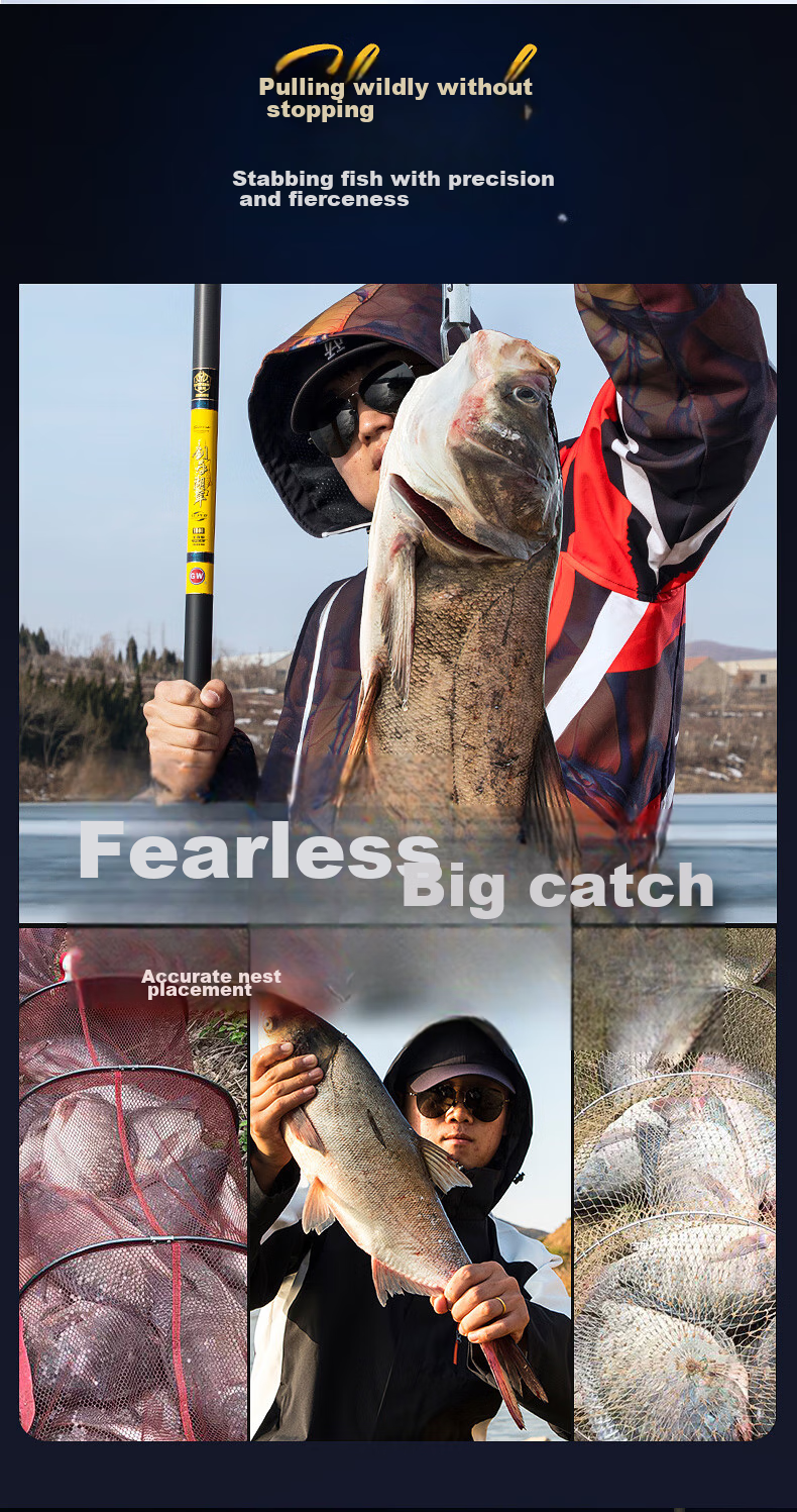 GW Jian Shou Lake Ku Chang Rod, 10 Meters Fishing Pole, Ultra-Light And Ultra-Hard Carbon Fiber, Platform Fishing Rod, Groundbait Rod, Hand Rod, Fishing Pole 9
