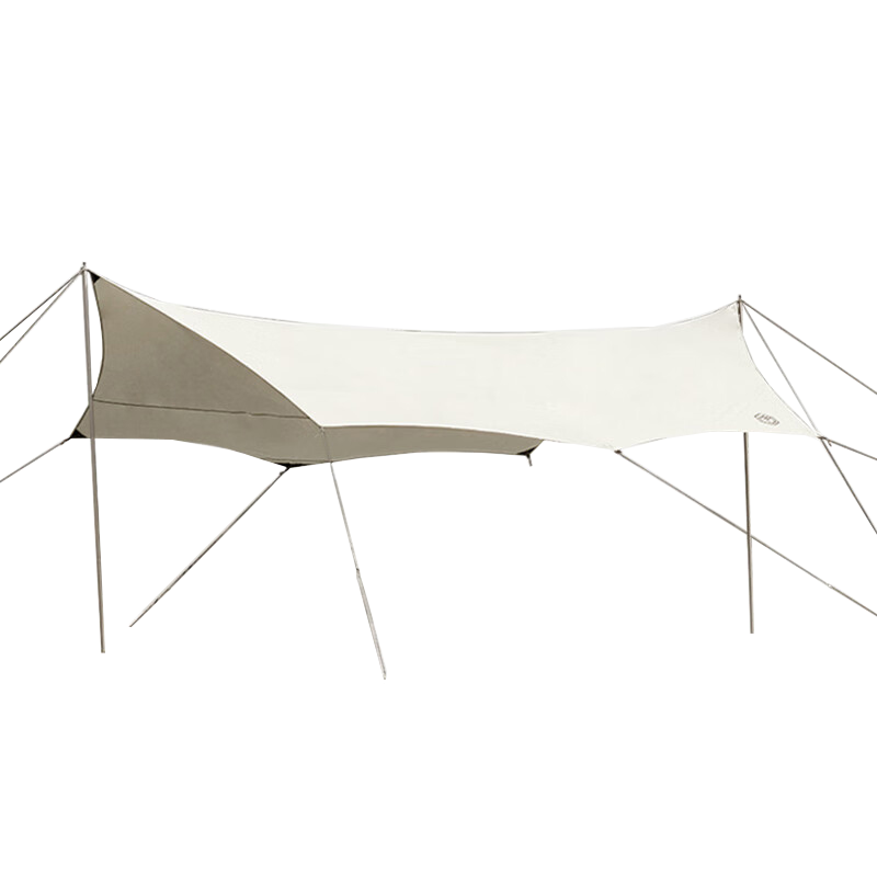 JD Original Butterfly-Shaped Silver-Coated 26 Square Meter Outdoor Camping Hexagonal Canopy Tent, Sunshade, Picnic Shelter, Rainproof And Sun Protection Awning for 8-14 People