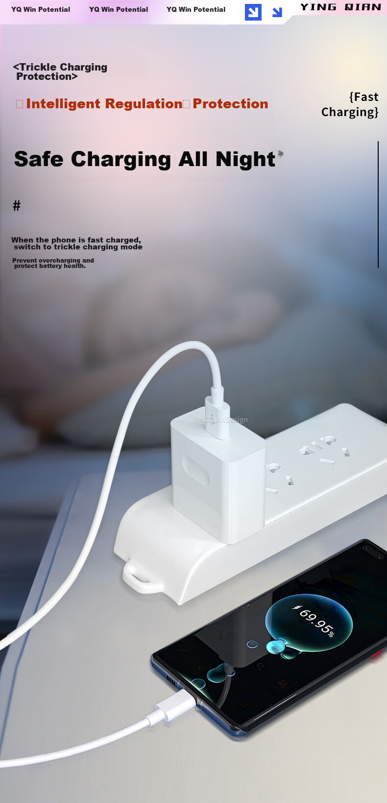 Yingqian 20W Fast Charging Data Cable Set for Apple Charger, Compatible with IPhone 14/13/12/11/Pro/Max/X/XS/8/7 Phones And Tablets, Charging Head And Cable Included 5