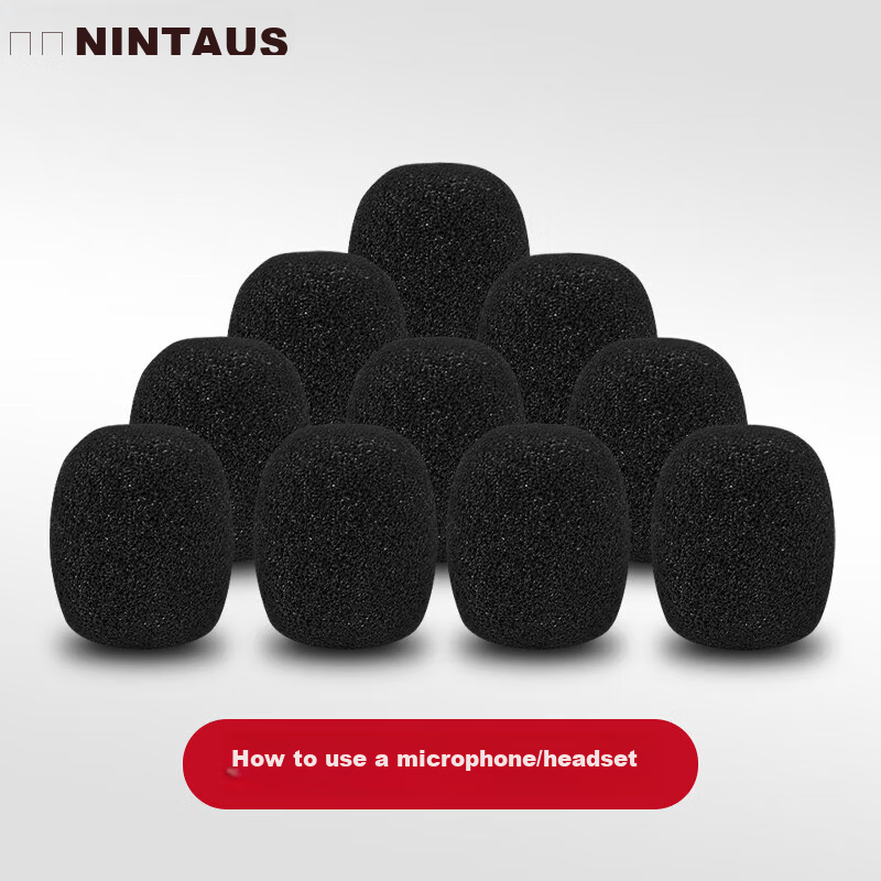 NINTAUS Small Honey Head-Mounted Microphone Amplifier, Microphone Cover, Foam Protective Case, Earphone Clip, Computer Microphone Universal Windproof Noise-Proof Protective Cover SM1 10-Pack