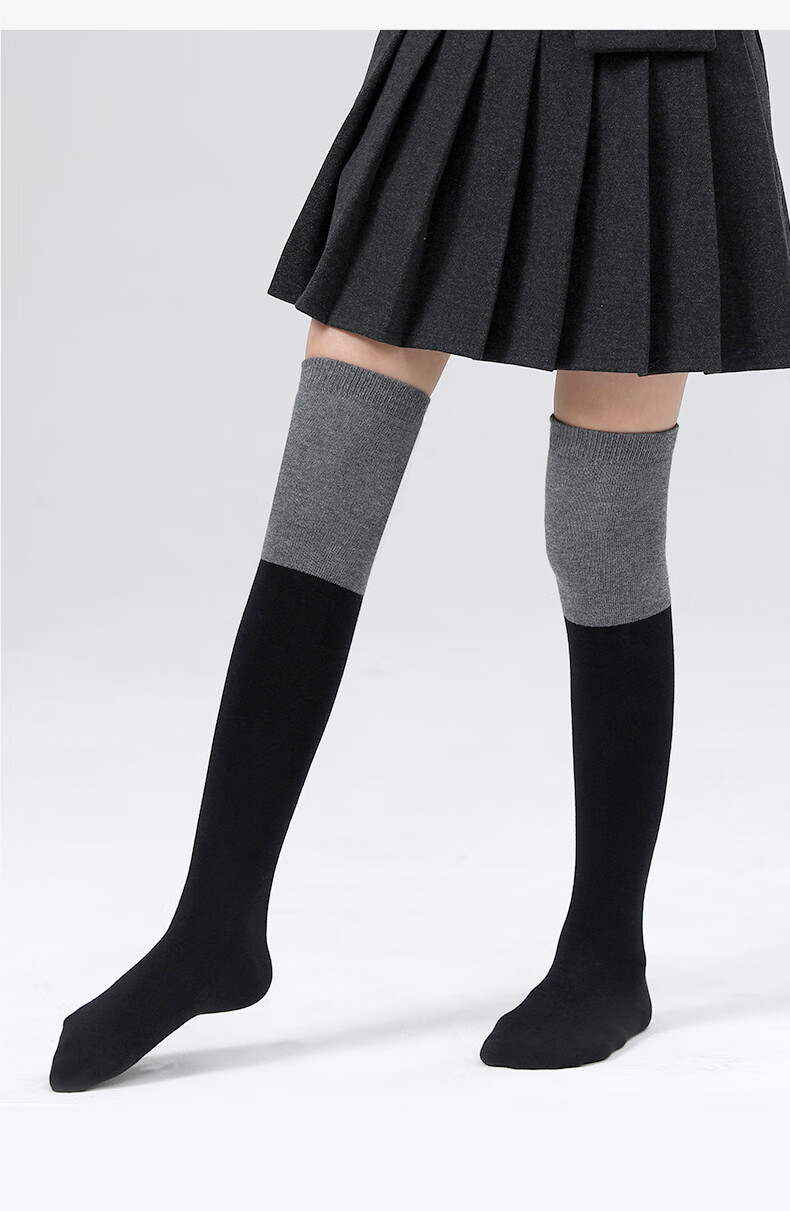 Barbie Children's Mid-Calf Socks, Girls' Knee-High Socks, Spring And Autumn Black High Socks, Girls' Student Over-Knee Long Socks 12