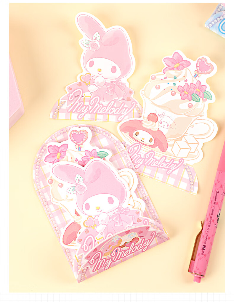 GuangBo X Sanrio Clown Fish Irregular Sticky Notes, Memo Pads, Refrigerator Message Boards, Self-Adhesive Notebooks with Random Patterns, 30 Sheets, 6 Designs/pack, KT86643 7