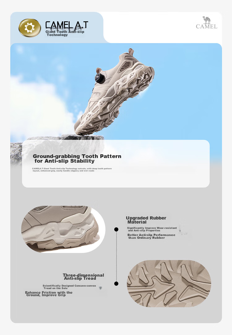 CAMEL Outdoor Hiking Shoes for Women, Breathable Mesh Upper, Wear-Resistant Non-Slip Professional Trekking Shoes F24B693029 3