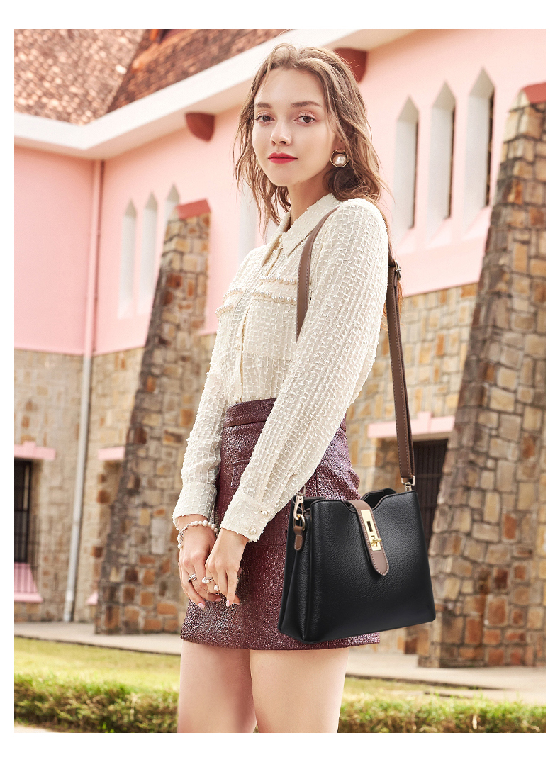 Viney Women's Handbag, Cowhide Crossbody Bucket Bag, Luxury Brand Shoulder Bag, Practical Birthday And Mother's Day Gift for Mom 11