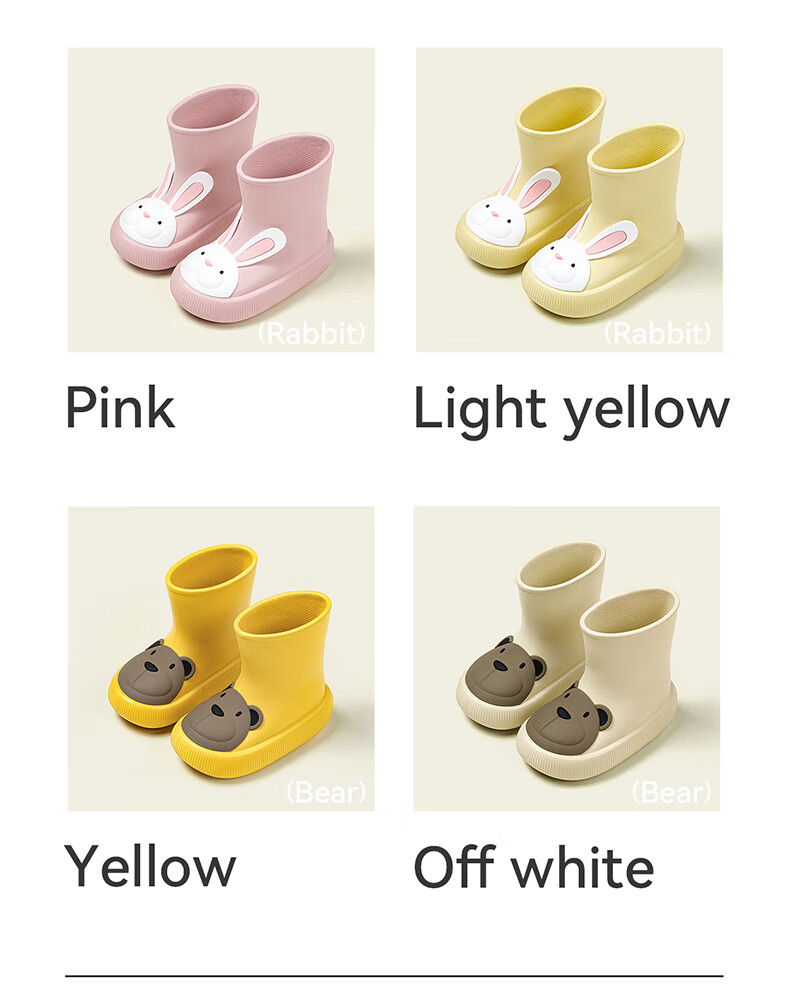 Cheerful Mario Baby Rain Boots Children's Waterproof Shoes for Toddlers And Young Boys Girls Water Shoes for Boys Girls Female Style Inner Length 17cm 15