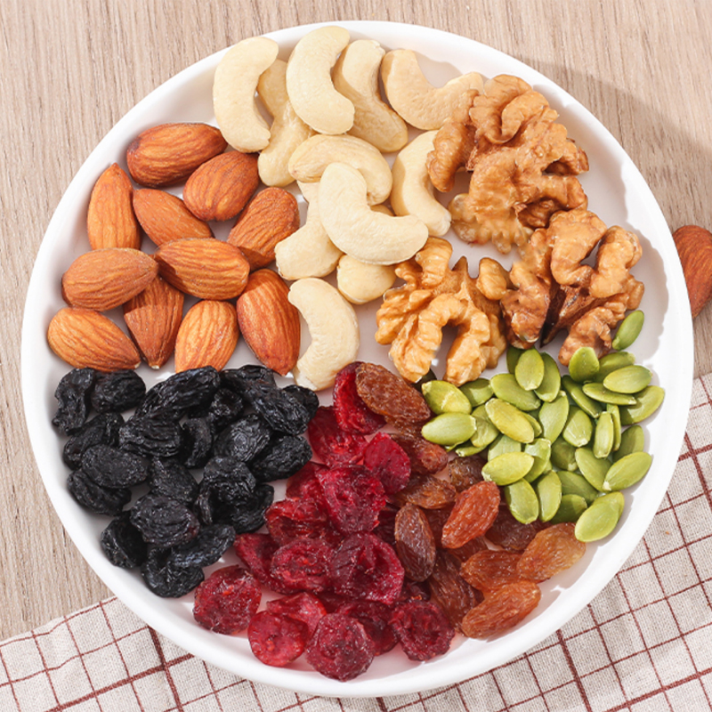 松川良品 每日坚果炒货 孕妇零食混合腰果巴旦木核桃干果仁大罐装C 1斤