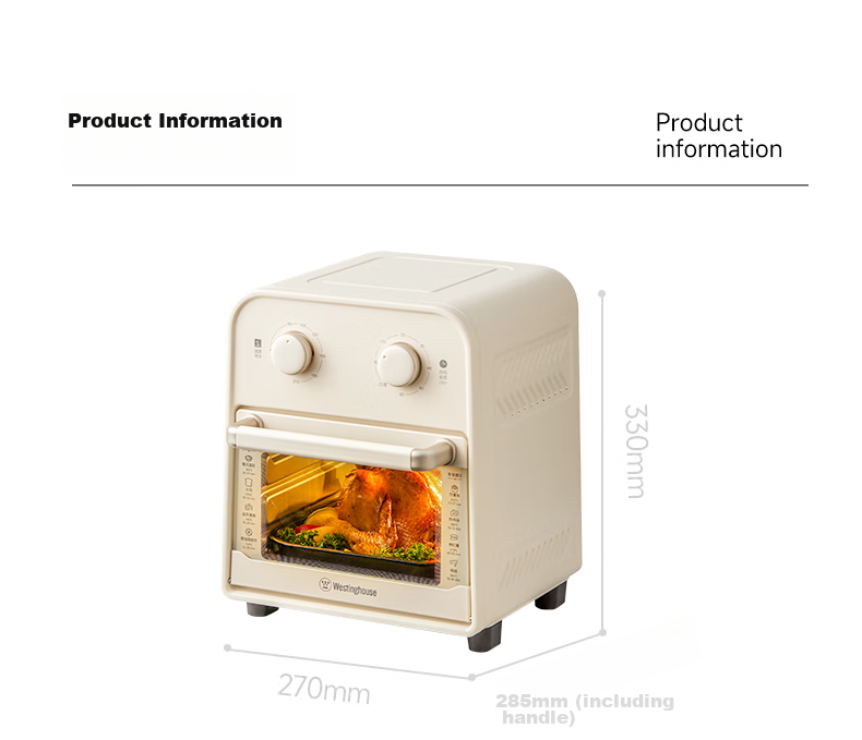 Westinghouse Air Fryer Oven Combo, No Flipping Required, Visual Air Fryer, Multifunctional Home Use, 12L Large Capacity Air Fryer, WKX12A21 20