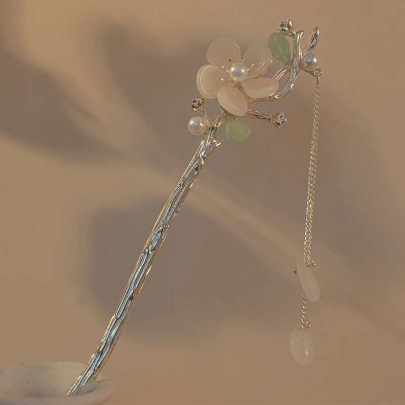 Xiangwan Hairpin, Hair Clip, Magnolia Flower Tassel Hairpin, Simple Modern Updo, Ancient-Style Hair Accessory, Hair Stick, Hair Ornament