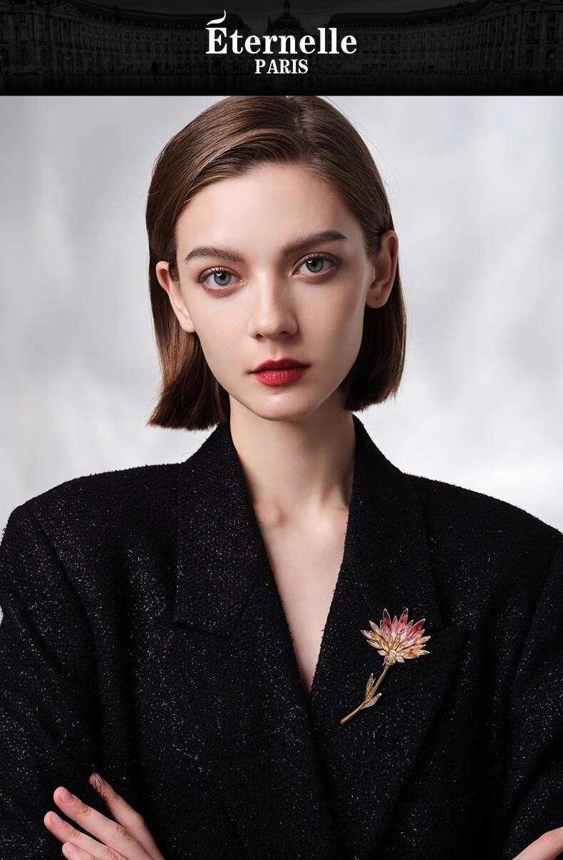 Eternelle French Elegant High-End Brooch for Women, Luxurious And Sophisticated Pin, Collar Button, Corsage, Birthday Gift 1