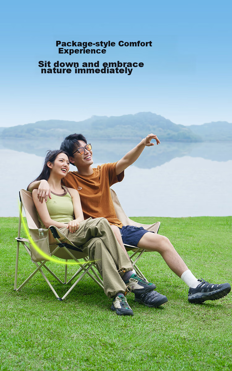 JD Original Outdoor Folding Chair, Portable Folding Moon Chair, Camping Chair, Folding Stool, Beach Chair, Fishing Chair, Extra Large Model 5