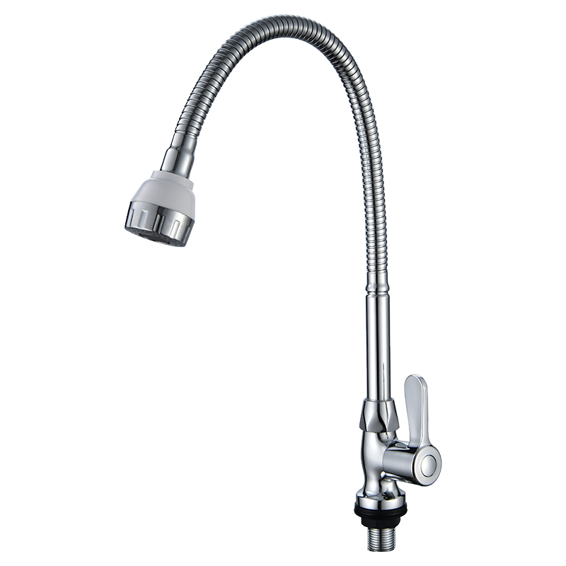 KEGOO Kitchen Faucet Sink Swivel Spray Head Dual Water Outlet Single Cold Brass Tap K2002