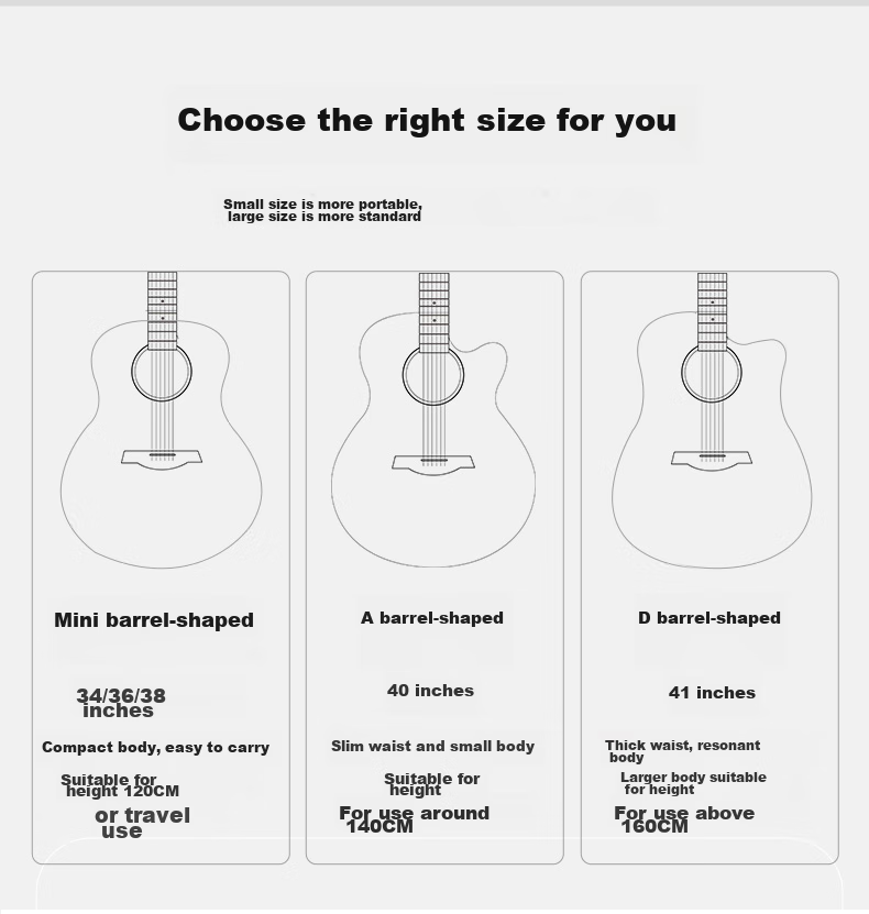 Minsine 38-Inch Natural Wood Color Matte Travel Guitar for Students, Beginners, Folk Guitar, Small Guitar for Men And Wome 12