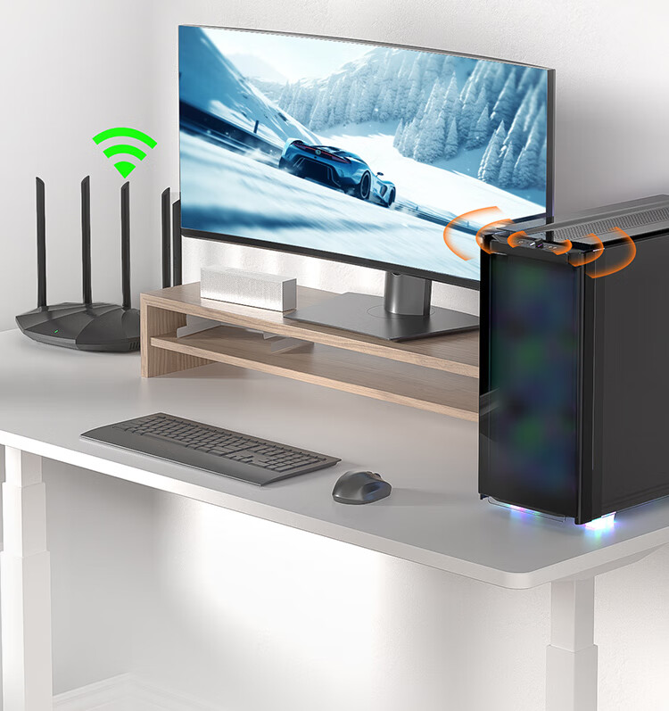 Tenda WiFi6 Driverless USB Wireless Network Adapter for Desktop Computers, WiFi Receiver for Desktop PC And Laptop Hosts, Network WiFi Transmitter with Built-In Antenna 9