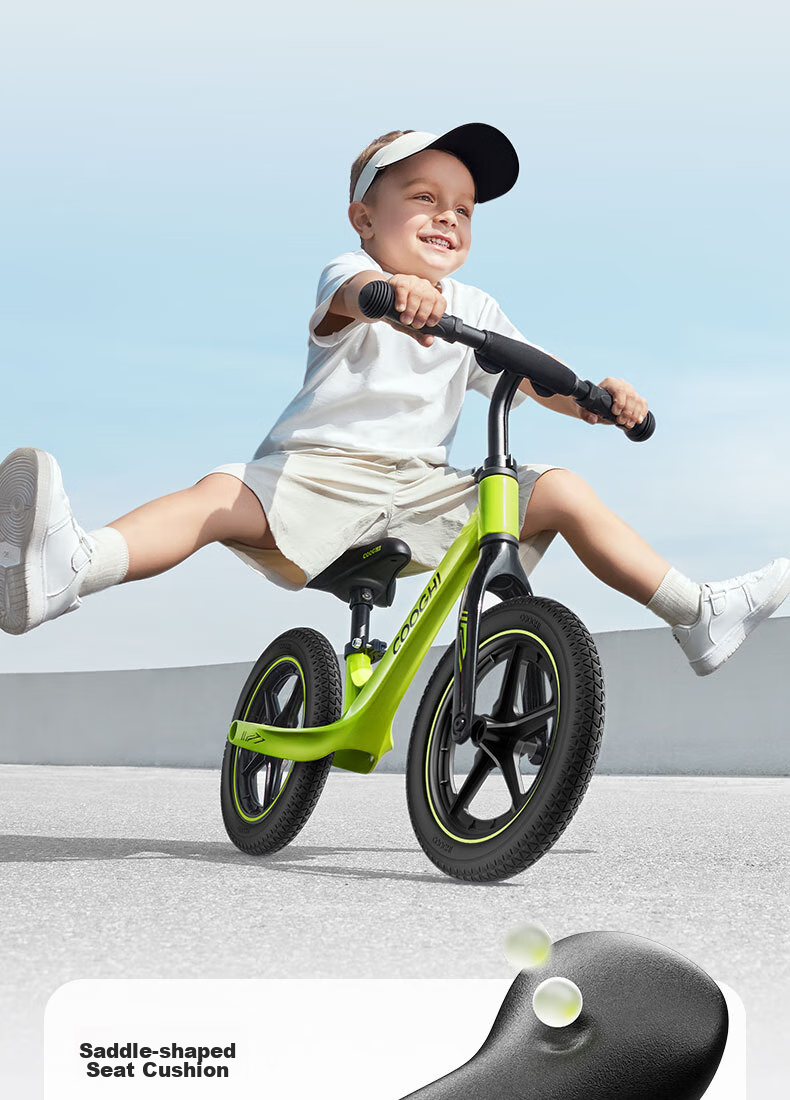 COOGHI Children's Balance Bike for Ages 1-7, 12-Inch Magnesium Alloy Frame with Solid Wheels S3Pro COOGHI Green Kuqi 29