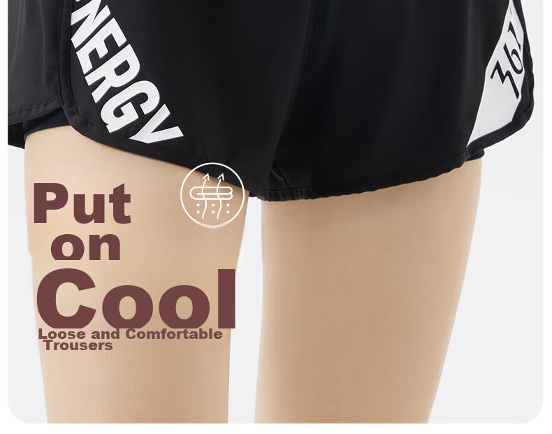 361° Women's Sports Fitness Yoga Shorts, Summer Lightweight, Faux Two-Piece Design, Breathable Outdoor Cycling Running Shorts 25