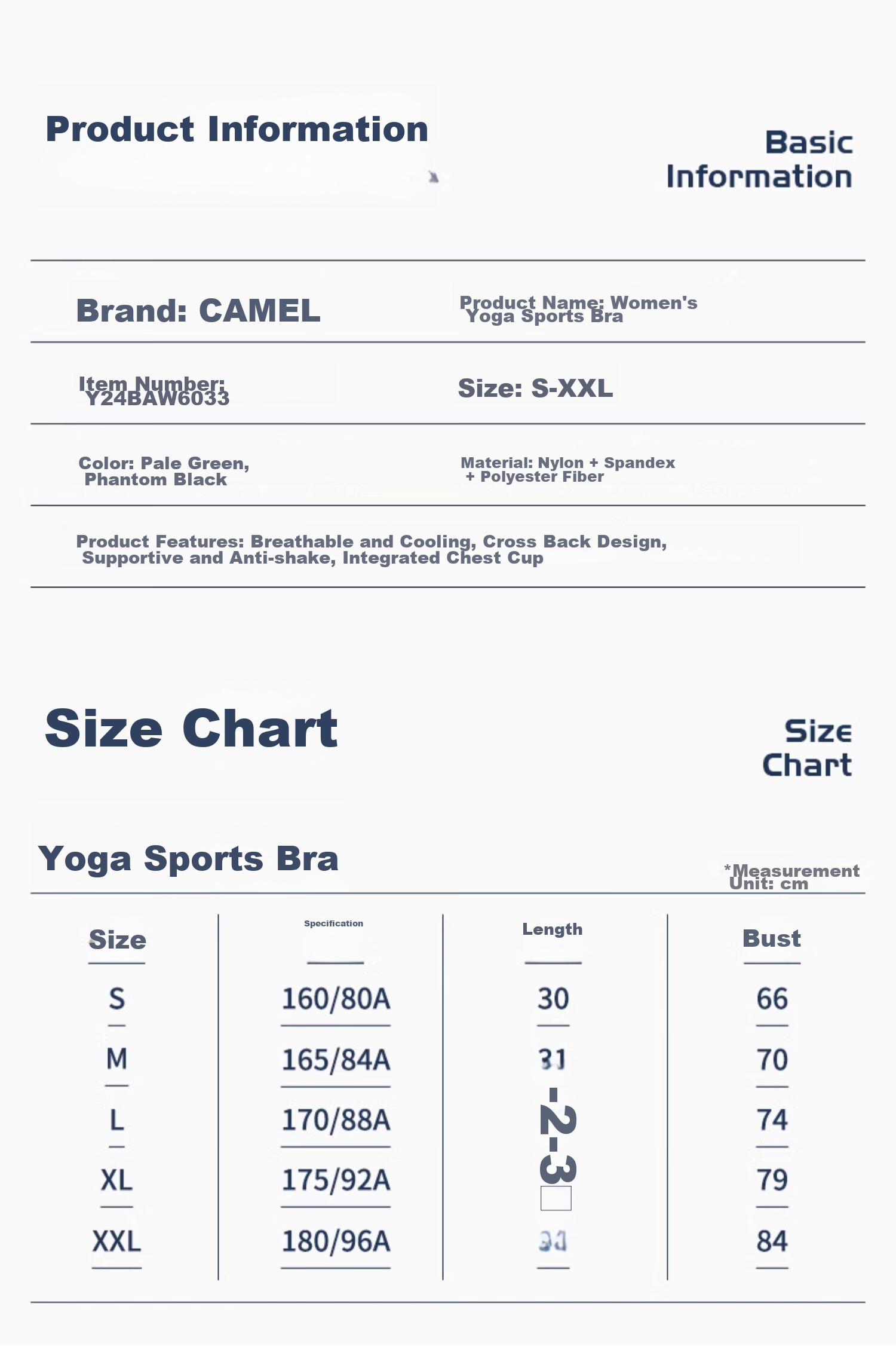 CAMEL Women's Yoga Tank Top, Breathable Quick-Dry Underwear, Fitness Wear for Outer Wear, Sports Beautiful Back Base Layer Y24BAVZ040 25