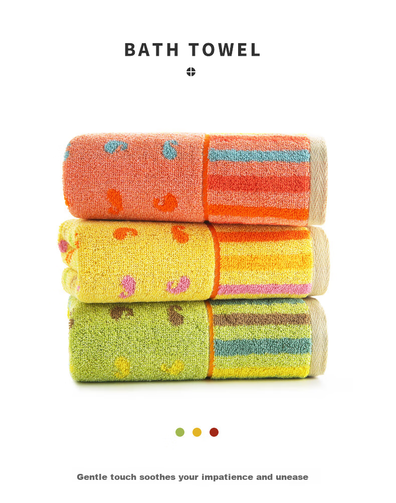KING SHORE Cotton Face Towels, Absorbent Soft Thickened Sports Face Towels, Pack of 3, 78*36cm, 110g/piece 2