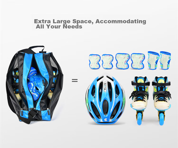 Micro Maiguo Children's Helmet, Roller Skating Protective Gear, Ice Skating And Cycling Hand Guards, Elbow Pads, Knee Pads, FLY Blue Package, Size M 13