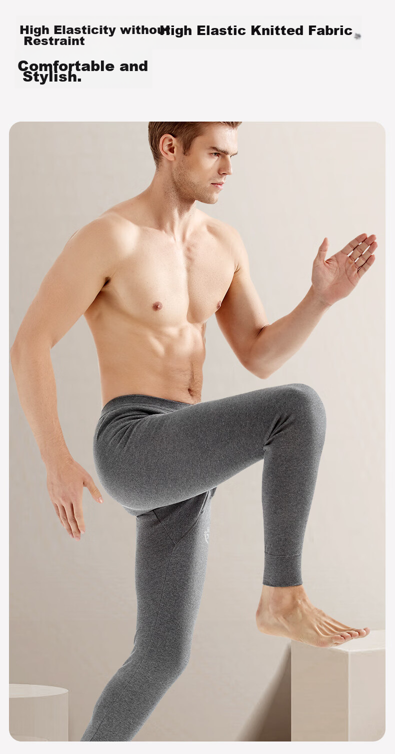 SEPTWOLVES [100% Cotton] Men's Long Johns, Autumn And Winter Pure Cotton Pants, Thin Thermal Underwear, Breathable And Skin-Friendly Long Johns 8