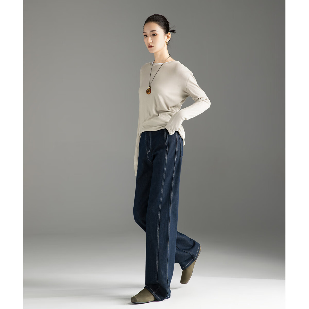 Dme Winter Anti-Fading Warm Fleece Straight-Leg Jeans, Warm Slim Fit Wide-Leg Pants for Wome