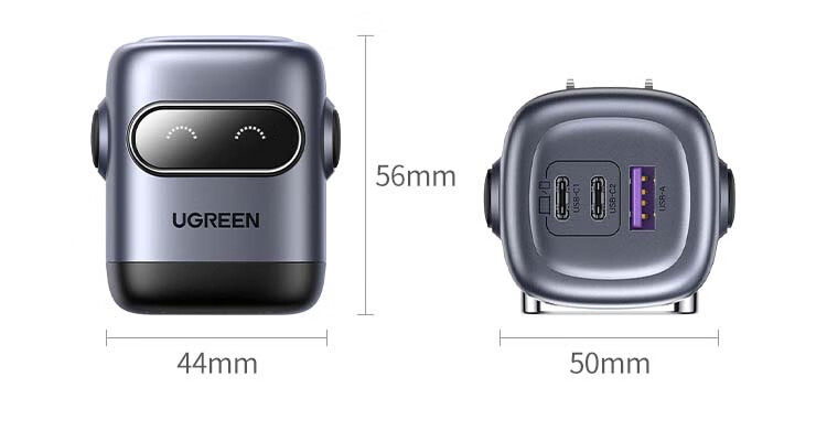 UGREEN 65W GaN Charger Robot, PD Multi-Port Fast Charging Head, Compatible with 60W/45W, Suitable for Apple 18/17, Huawei Phones, MacBook Pro Laptops 18