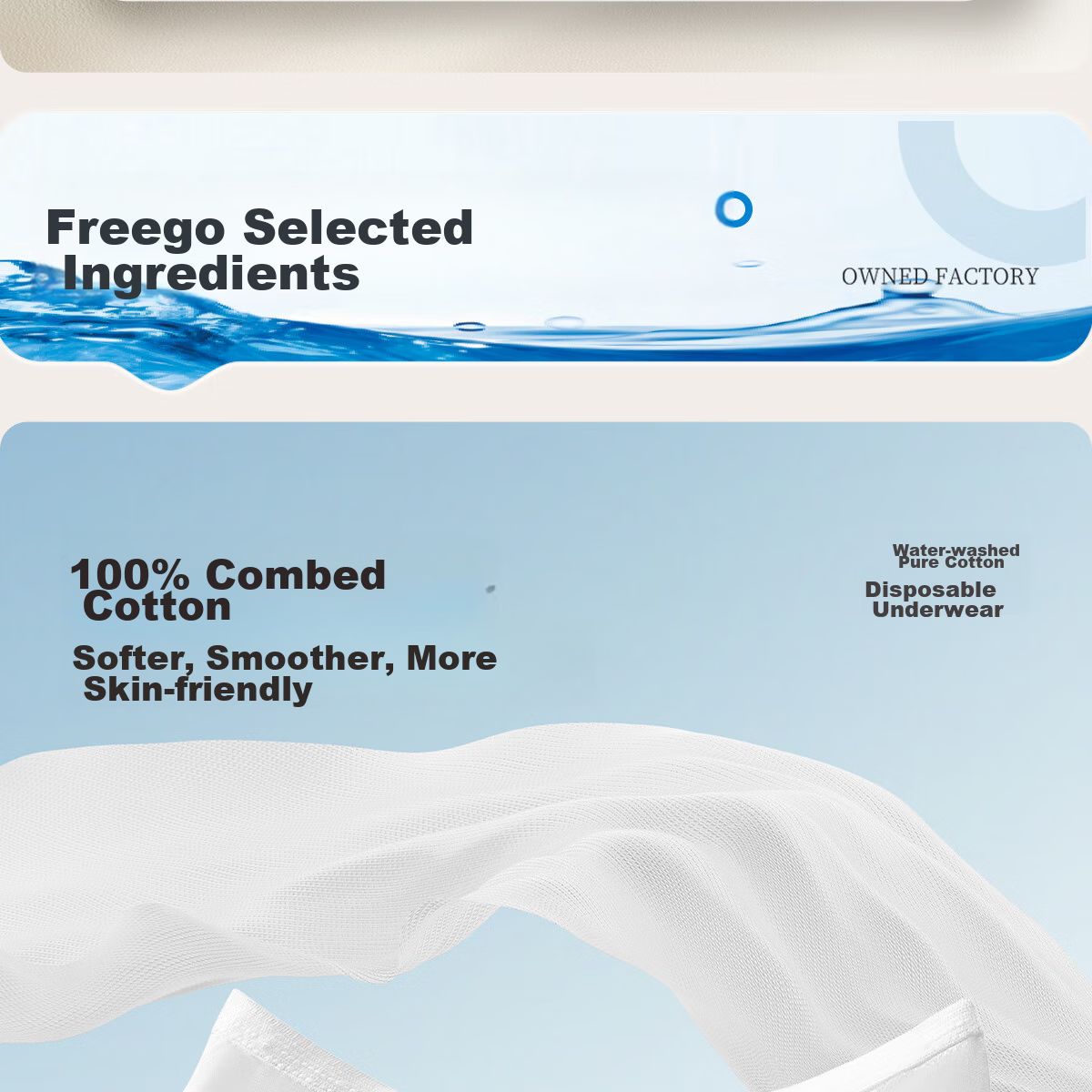 Freego Disposable Women's Underwear, Pure Cotton Sterilized, 8 Individually Wrapped, All-Cotton, for Pregnant Women, Menstrual Period, Travel, Business Trips, No Washing Required, 2XL 15