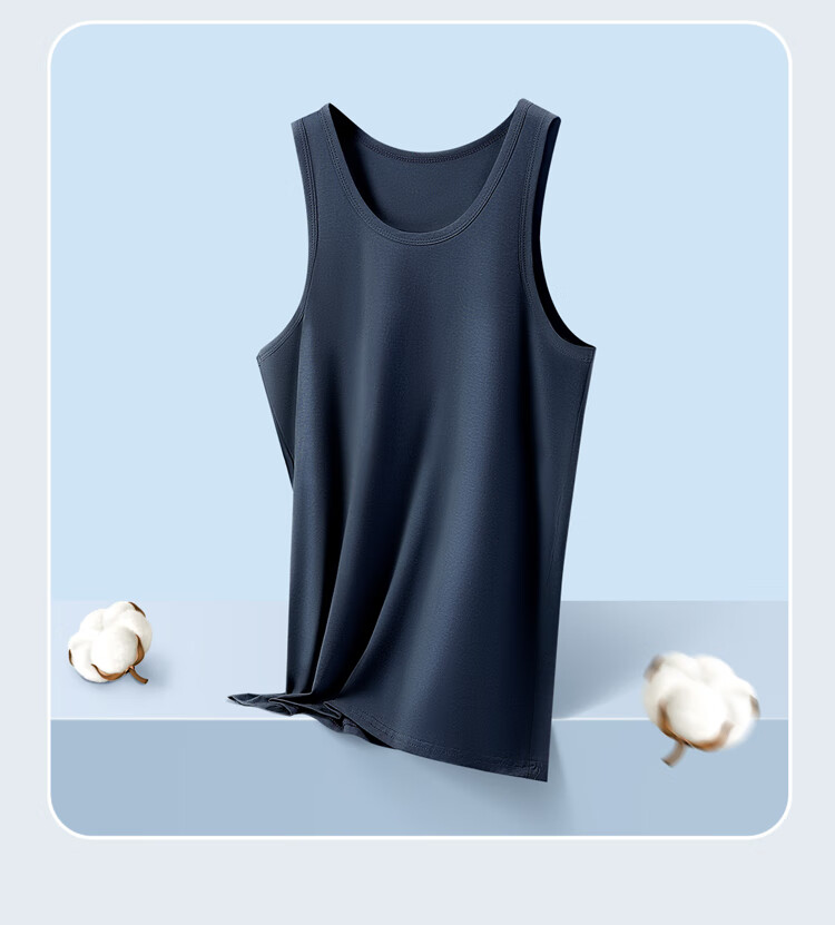 Hodo Men's Solid Color Soft Cotton Sleeveless Undershirt, Round Neck Breathable Sports Tank Top 17